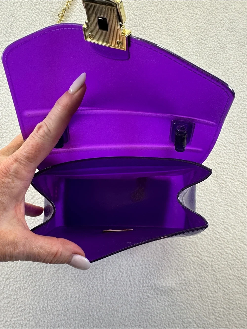Campo Marzio Roma 1933 Purple Jelly Mini Satchel Crossbody Bag Italian PVC